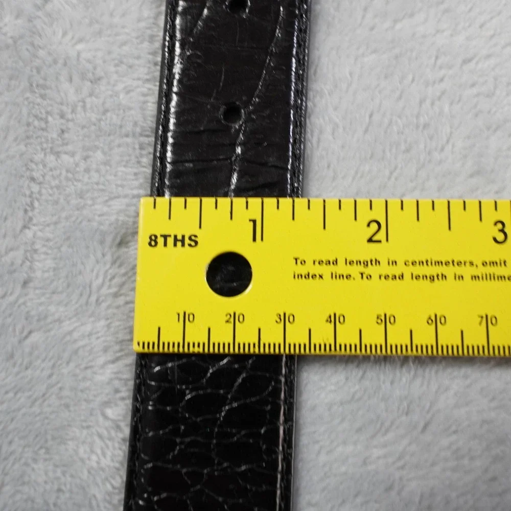 Brighton Leather Belt Womens 32 M Black Silver Buckle Braided Statement